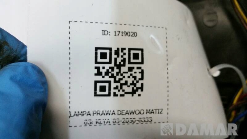 03-2050-8333 lampa prawa DAEWOO MATIZ 03r