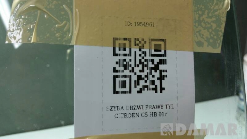 szyba drzwi prawy tyl CITROEN C5 HB 01r