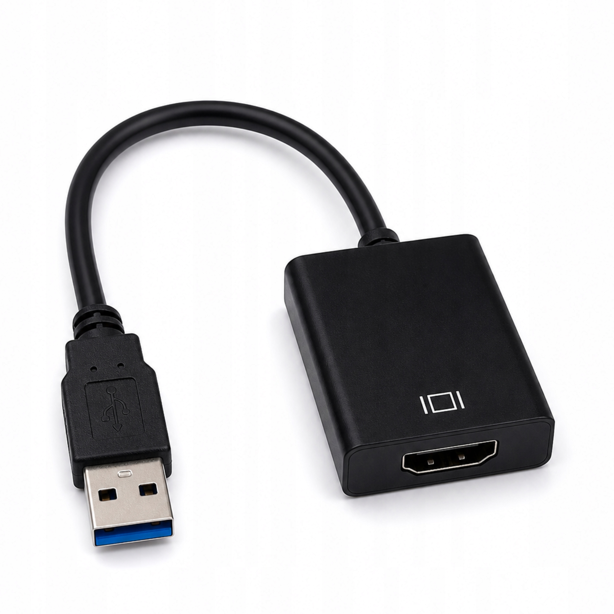 Zdjecie produktu: Adapter przejściówka USB – HDMI CZARNY WYSOKA JAKOŚĆ OBRAZU I DŹWIĘKU