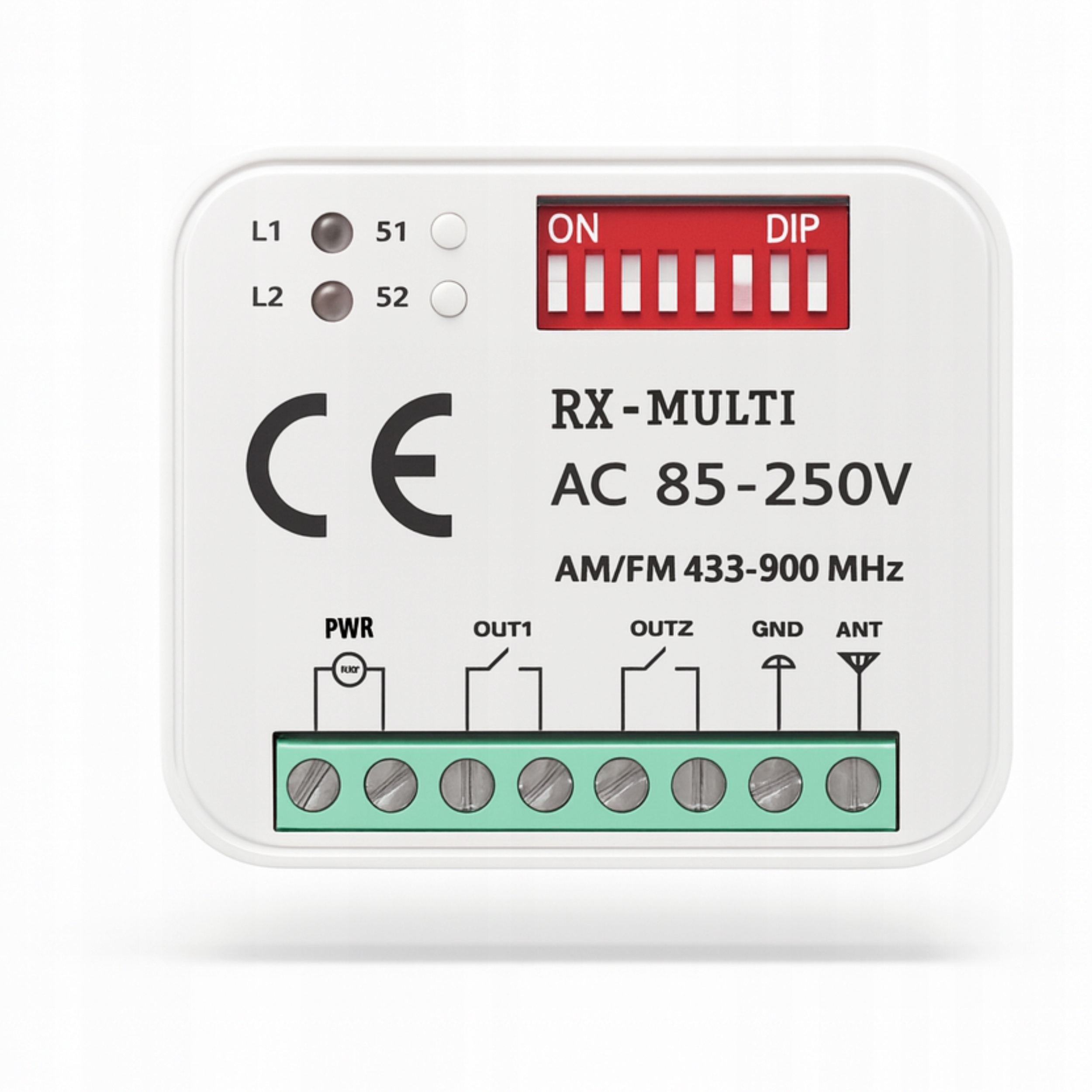 Zdjecie produktu: RADIOODBIORNIK 433-900 MHZ 85-250V SZARY