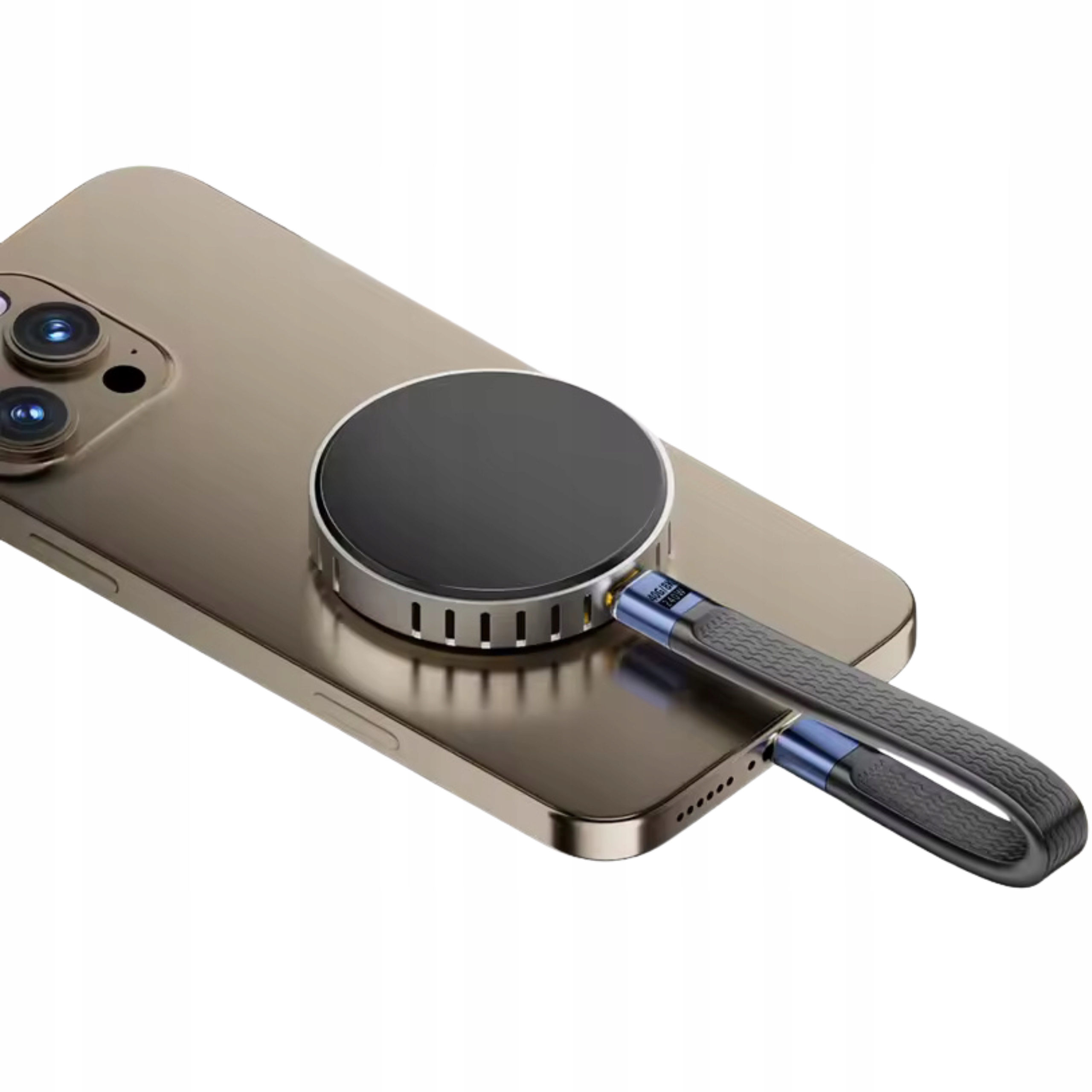 Zdjecie produktu: Kabel USB-C 240W Power Delivery 40Gbps 8K USB4 Brelok KOMPAKTOWY KABEL