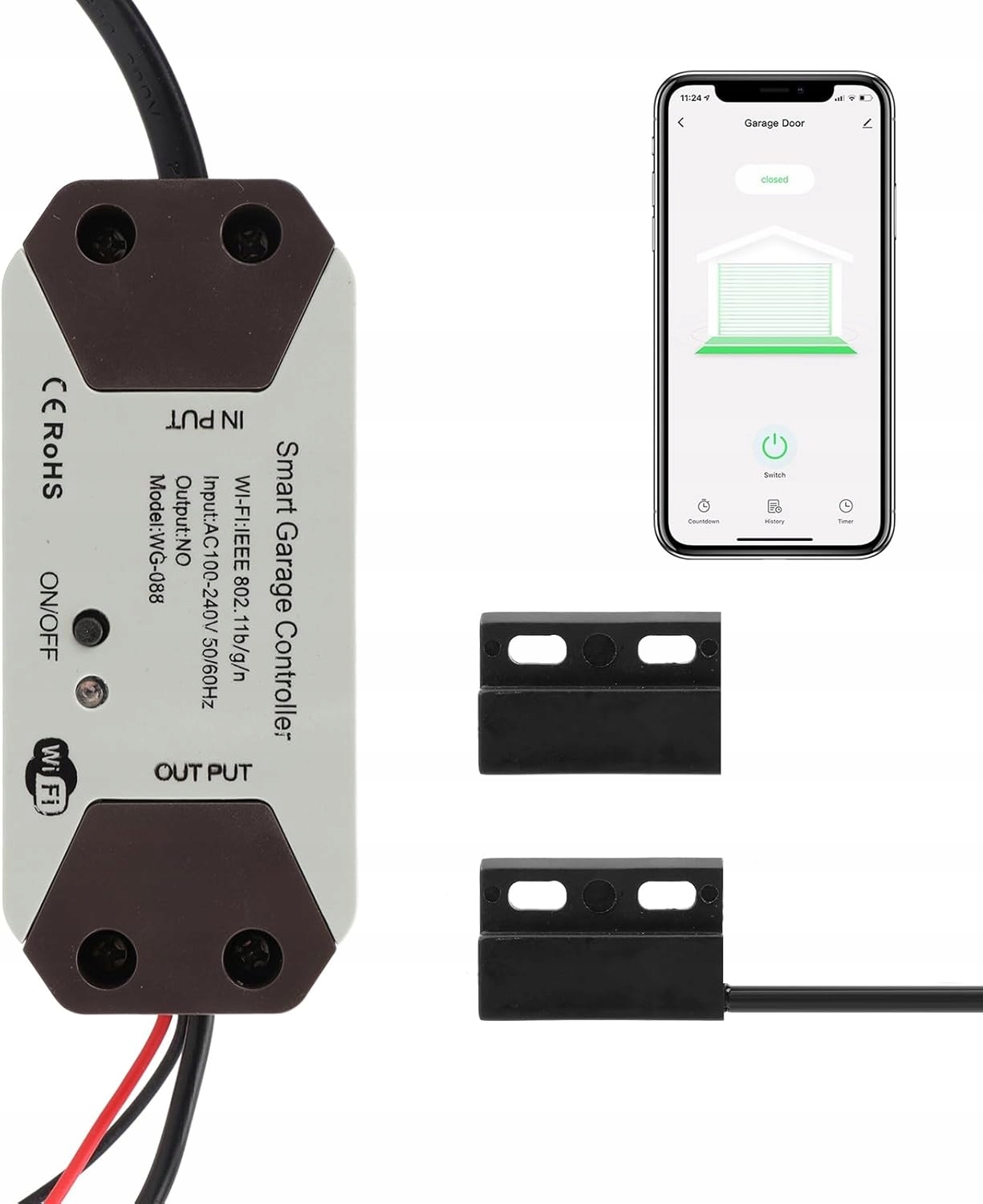 Zdjecie produktu: STEROWNIK BRAMY GARAŻOWEJ SMART SWITCH 12-24 V WiFi TUYA ZDALNA OBSŁUGA