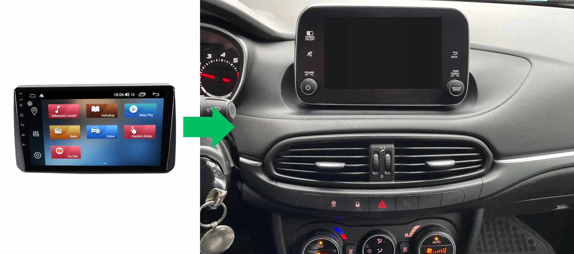 RADIO NAWIGACJA GPS FIAT TIPO EGEA 2016-2020 ANDROID 8/128 GB