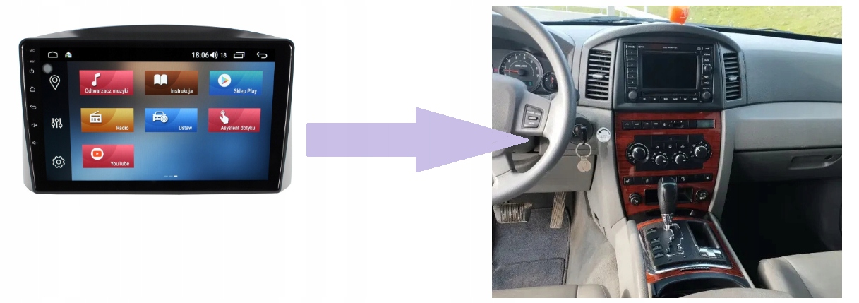 RADIO NAWIGACJA GPS JEEP GRAND CHEROKEE ANDROID 8/128 GB 5 RADIO NAWIGACJA GPS JEEP GRAND CHEROKEE ANDROID 8/128 GB
