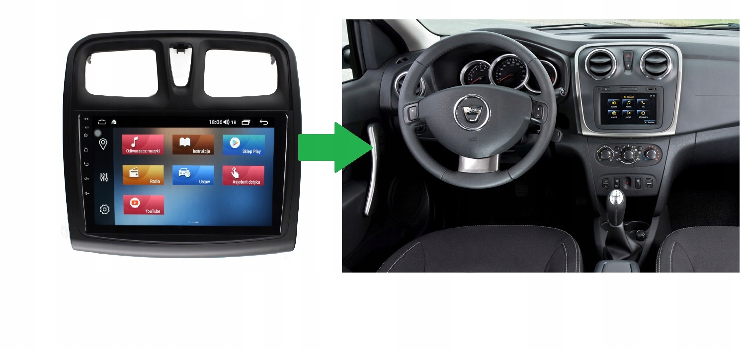 RADIO NAWIGACJA GPS DACIA LOGAN SANDERO II ANDROID 4/64 GB 5 RADIO NAWIGACJA GPS DACIA LOGAN SANDERO II ANDROID 4/64 GB