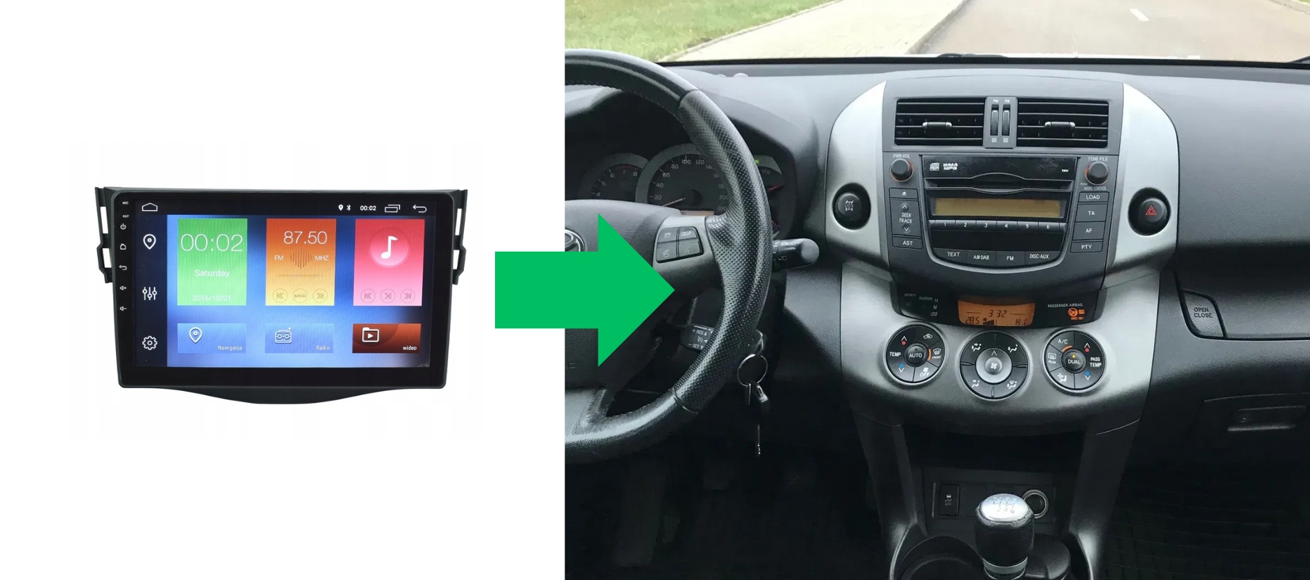 RADIO NAWIGACJA GPS TOYOTA RAV4 RAV-4 III 2006-2012 ANDROID CARPLAY 4/64 GB
