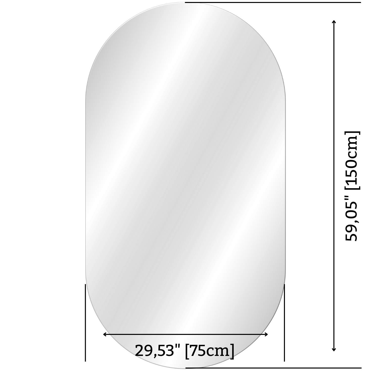 Mirror oval Cedge 150 x 75cm 150 / 75 Beveled Mirrors Tytuł sklepu
