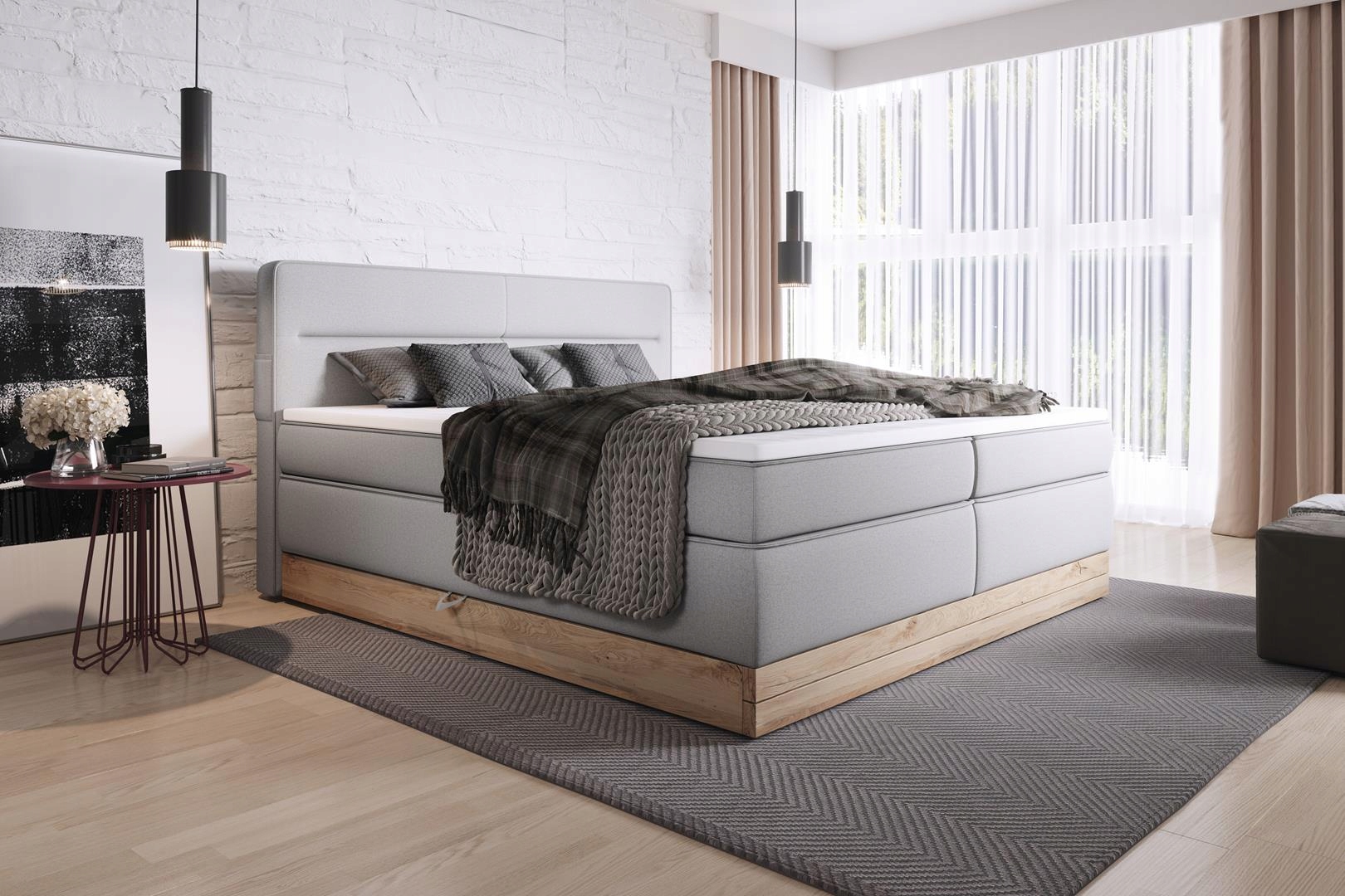 ŁÓŻKO KONTYNENTALNE BOXSPRING SOLA BASIC 140