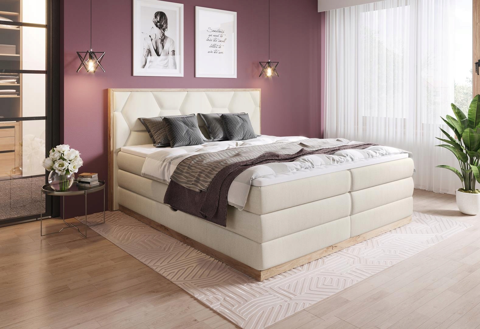 ŁÓŻKO KONTYNENTALNE BOXSPRING GALIA BASIC 160x200