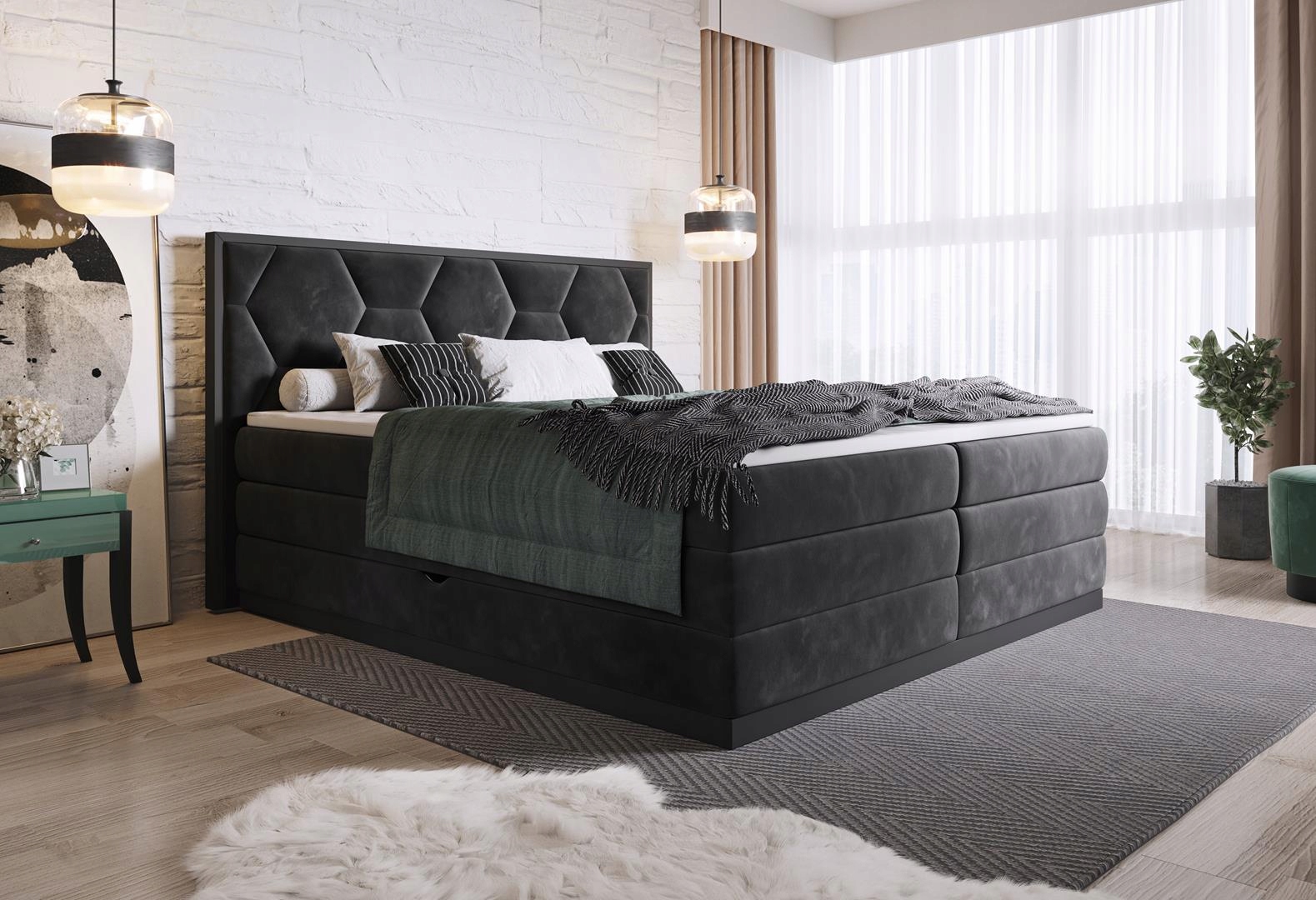 ŁÓŻKO KONTYNENTALNE BOXSPRING GALIA BASIC 140x200