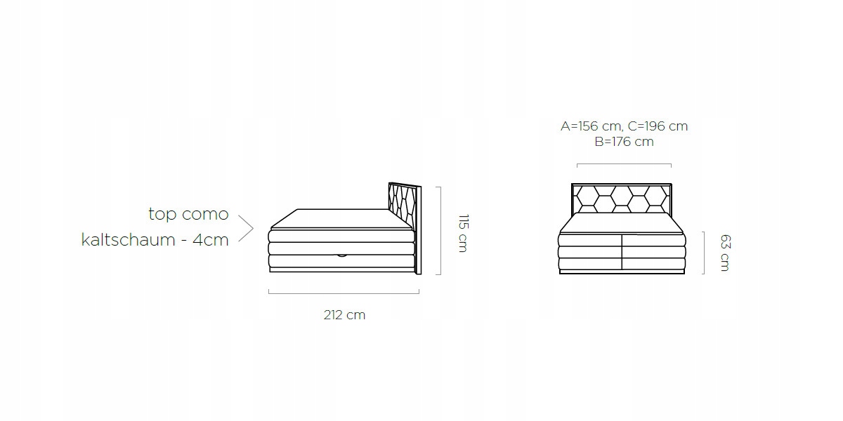 ŁÓŻKO KONTYNENTALNE BOXSPRING GALIA BASIC 140x200
