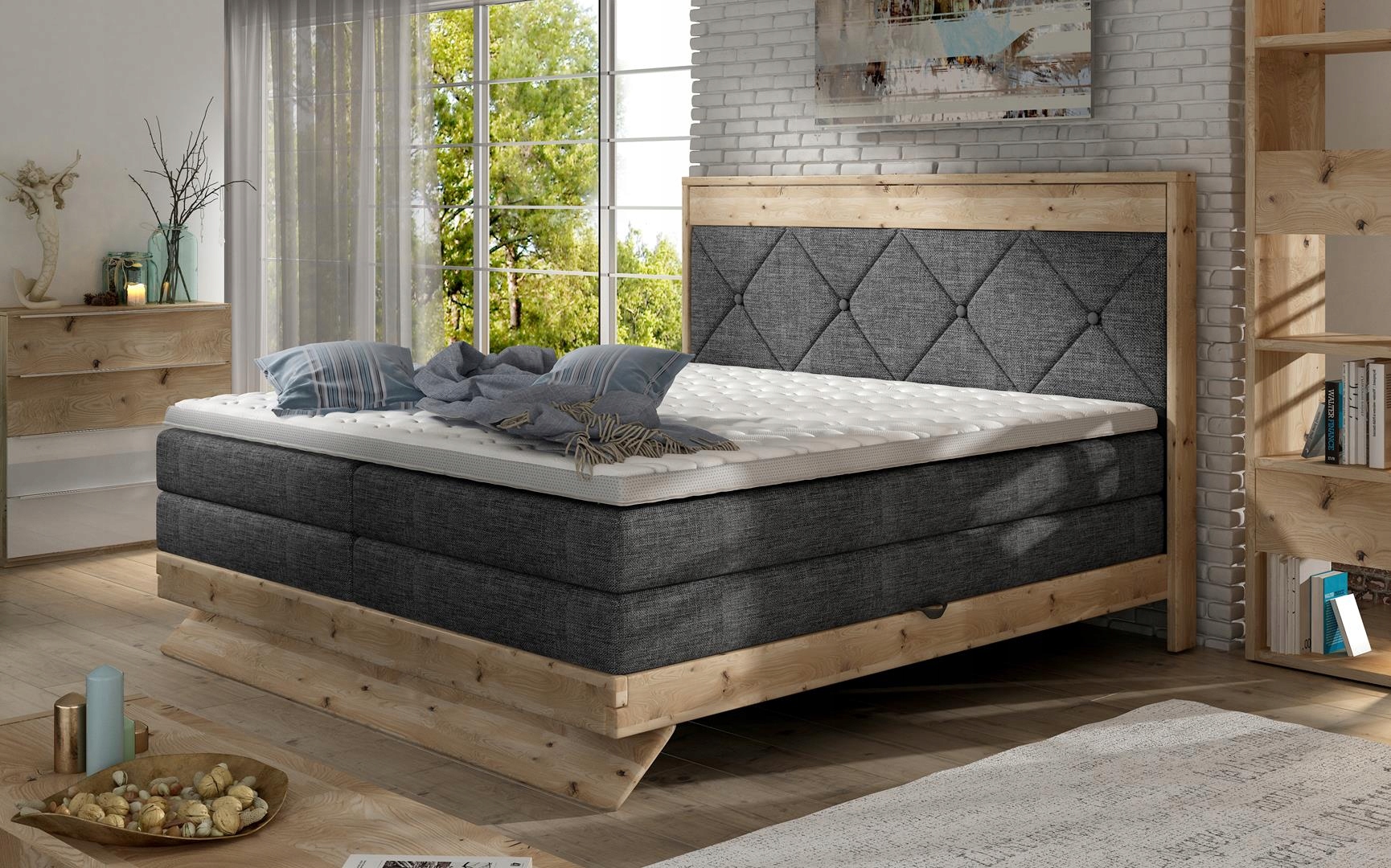 ŁÓŻKO ŁOŻE KONTYNENTALNE BOXSPRING DINA BASIC 140