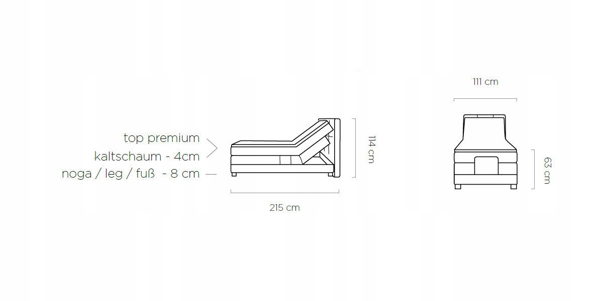 ŁÓŻKO KONTYNENTALNE BOXSPRING SQUARE 3 BASIC 100