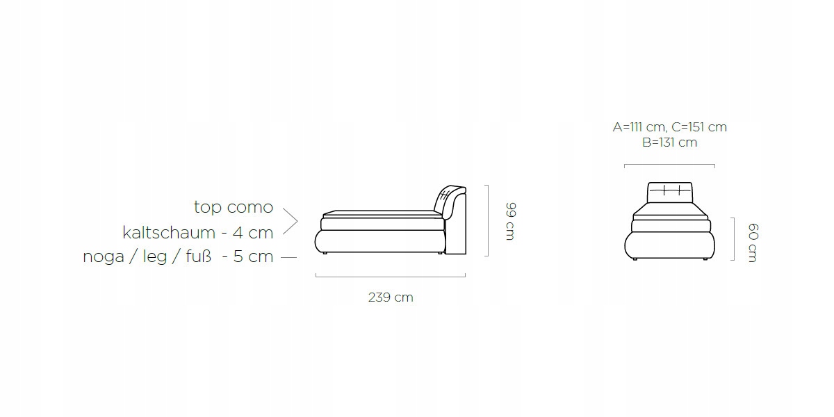 ŁÓŻKO KONTYNENTALNE BOXSPRING GIULIA BASIC 120