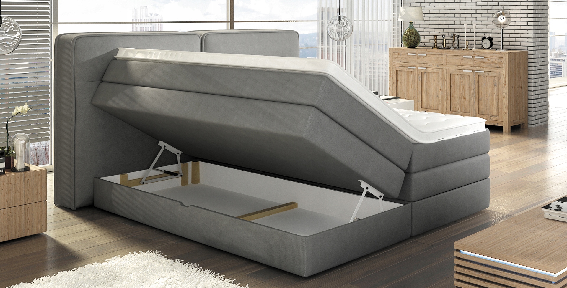 ŁÓŻKO KONTYNENTALNE BOXSPRING FALUN BASIC 140x200