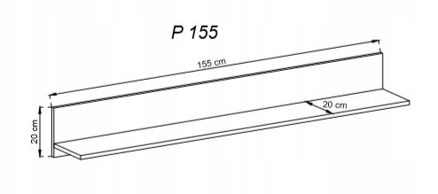 PÓŁKA WISZĄCA RENE 155cm / Sosna Andersen