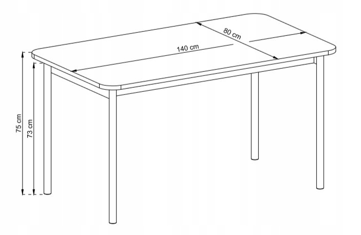 KLASYCZNY STÓŁ BASIC 140 cm / JACKSON HICKORY