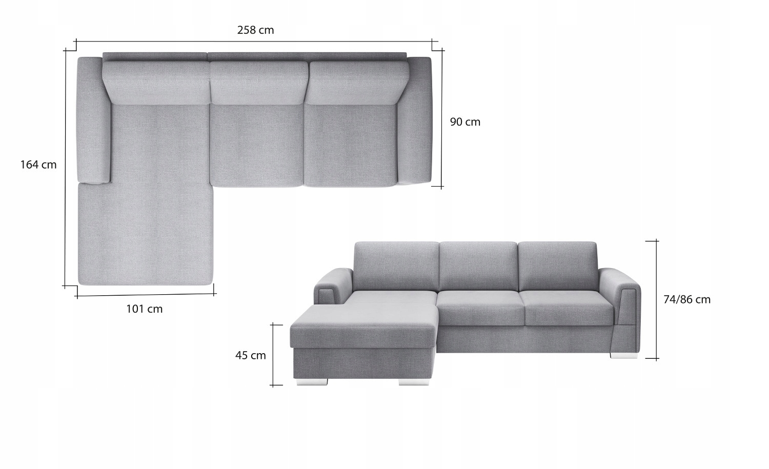 NOWOCZESNY NAROŻNIK LOGAN MINI BASIC / KOLORY