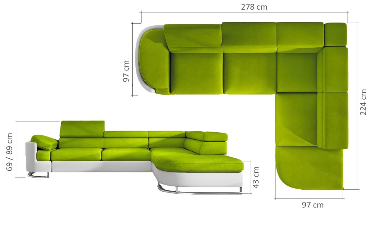 WYGODNY NAROŻNIK ICE BASIC - FUNKCJA RELAX KOLORY