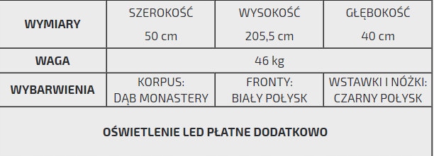 WITRYNA 50 GLOSI - DĄB MONASTERY + BIAŁY POŁYSK