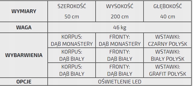 NOWOCZESNA WITRYNA DENVER / kolory
