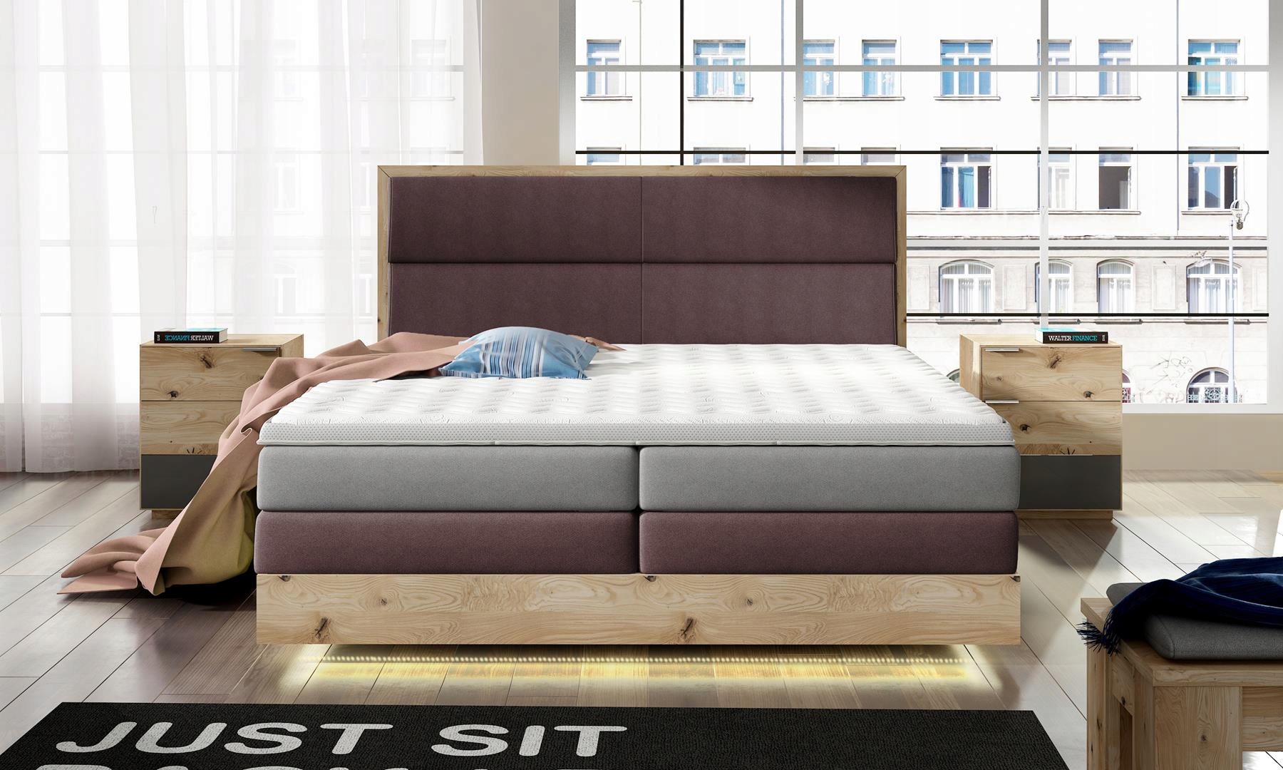 ŁÓŻKO KONTYNENTALNE BOXSPRING TRENTO BASIC 140x200