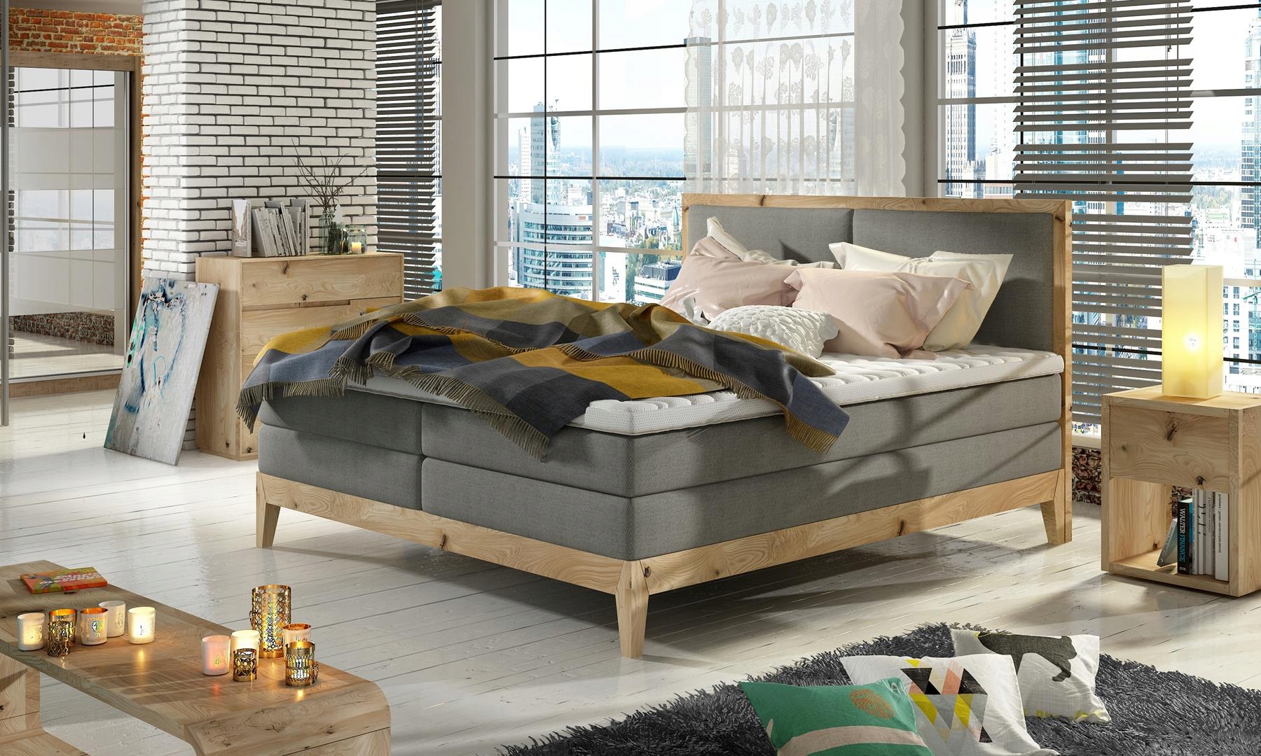 ŁÓŻKO KONTYNENTALNE BOXSPRING IDA BASIC 140x200