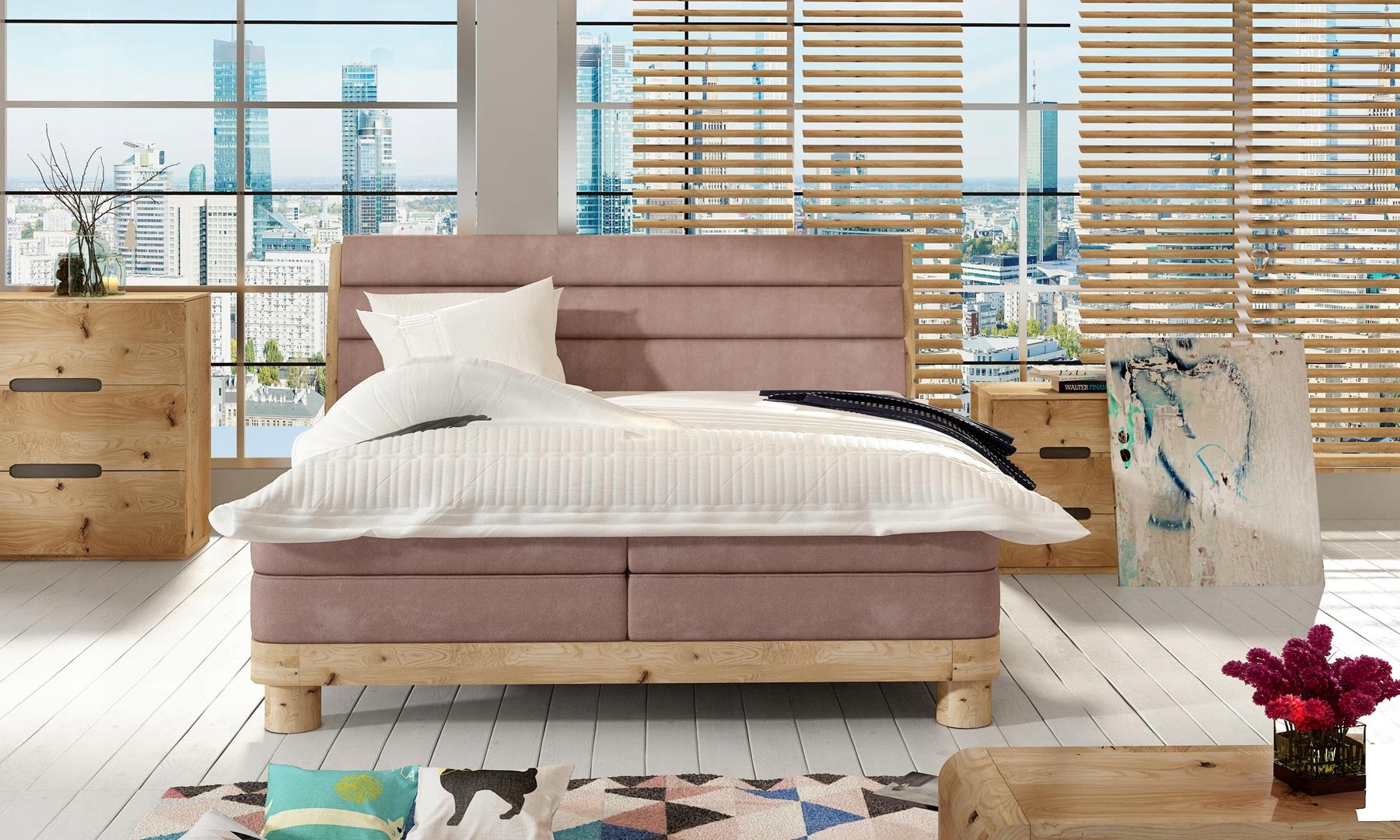 ŁÓŻKO ŁOŻE KONTYNENTALNE BOXSPRING ELENA BASIC 180