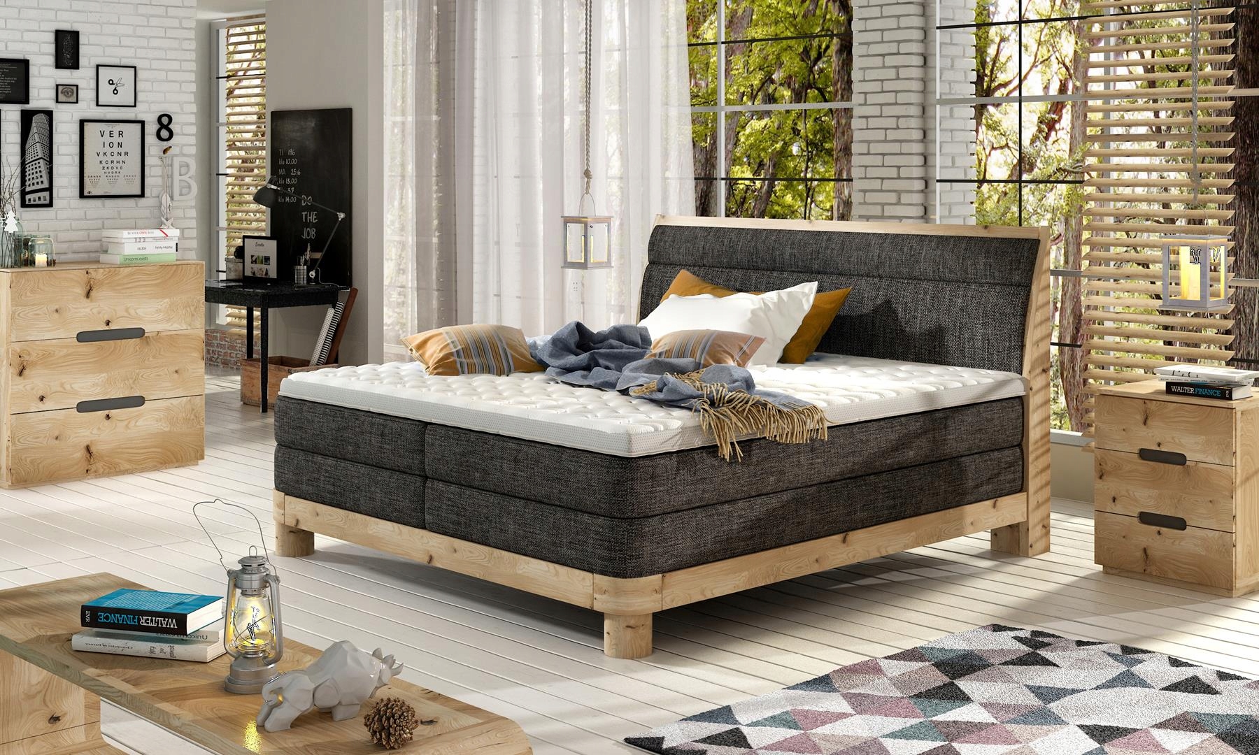 ŁÓŻKO KONTYNENTALNE BOXSPRING DONNA BASIC 180