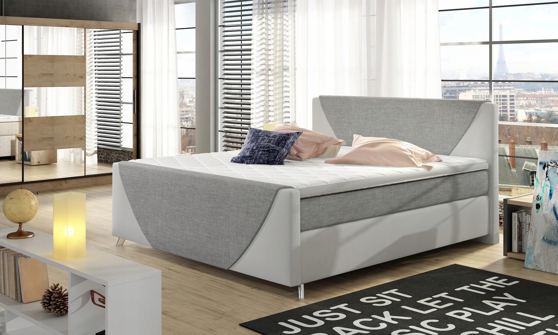 ŁÓŻKO KONTYNENTALNE BOXSPRING VELVET BASIC 160