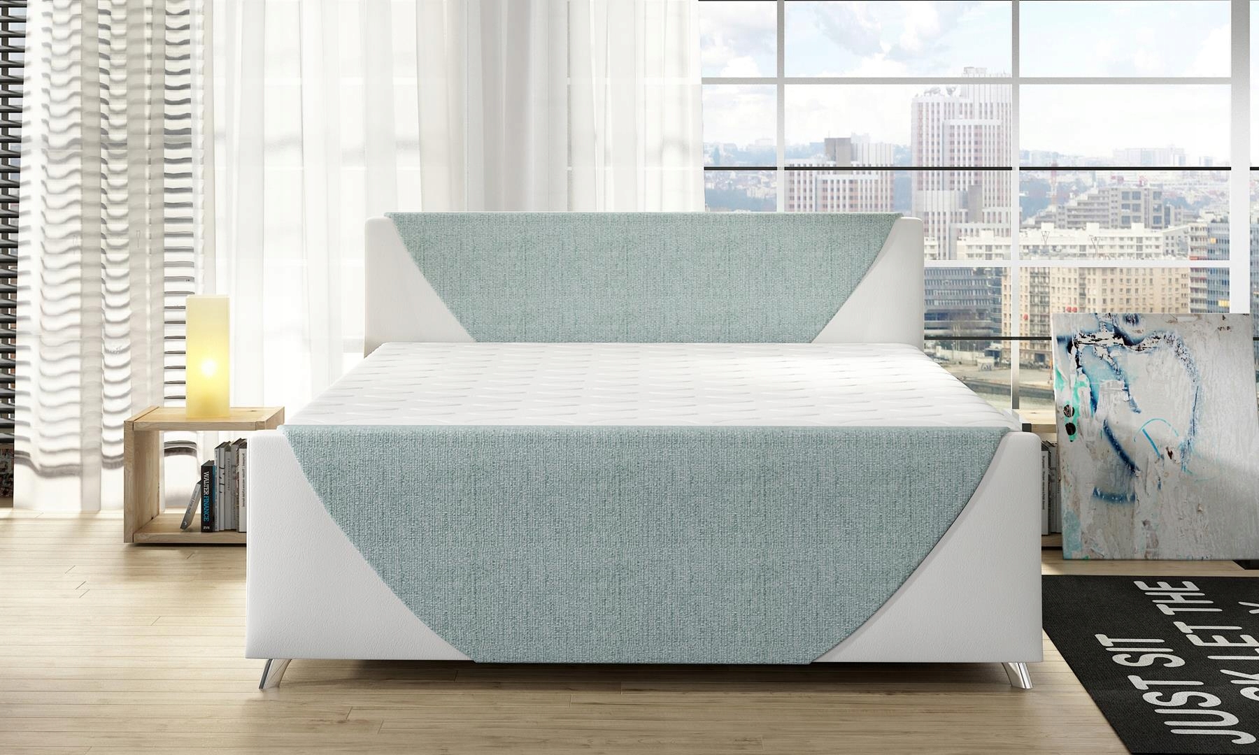ŁÓŻKO KONTYNENTALNE BOXSPRING VELVET BASIC 160