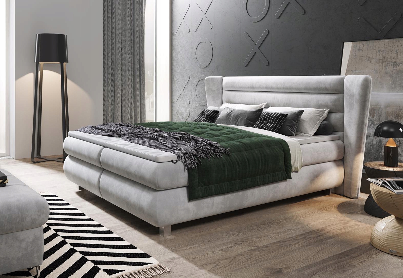 ŁÓŻKO KONTYNENTALNE BOXSPRING VALENTINO BASIC 160