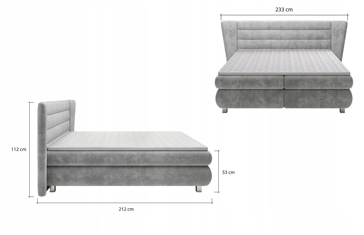 ŁÓŻKO KONTYNENTALNE BOXSPRING VALENTINO BASIC 160