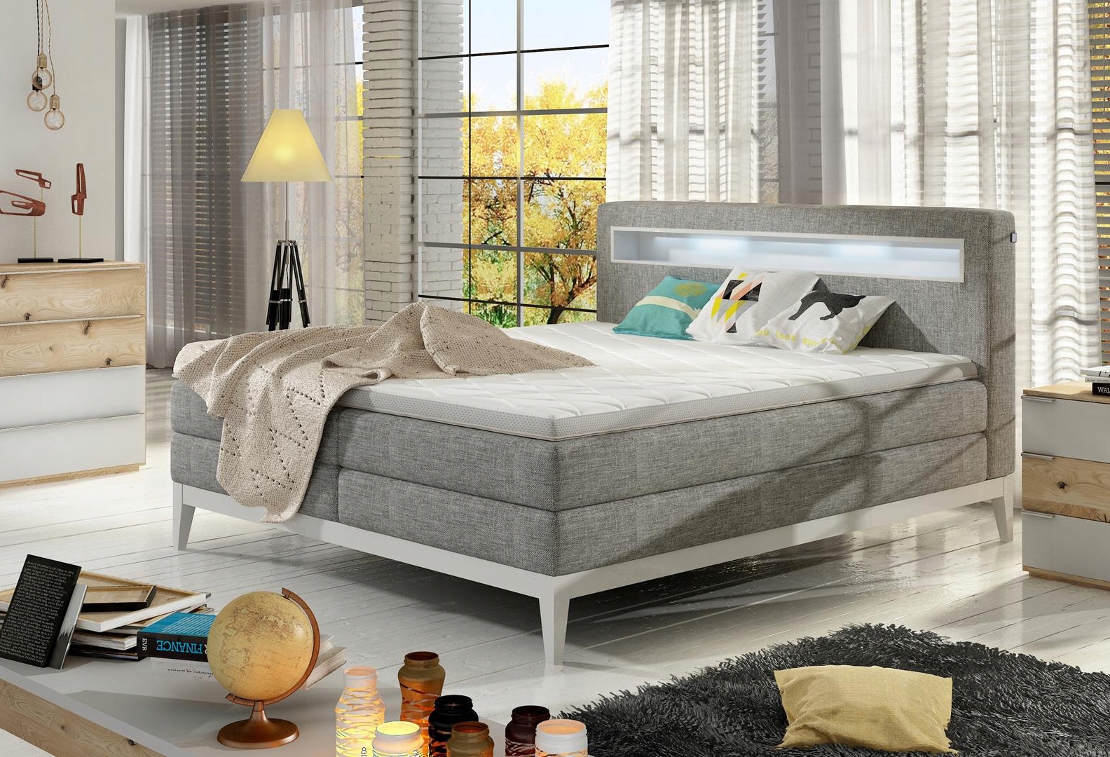 ŁÓŻKO KONTYNENTALNE BOXSPRING SKAGEN BASIC 180