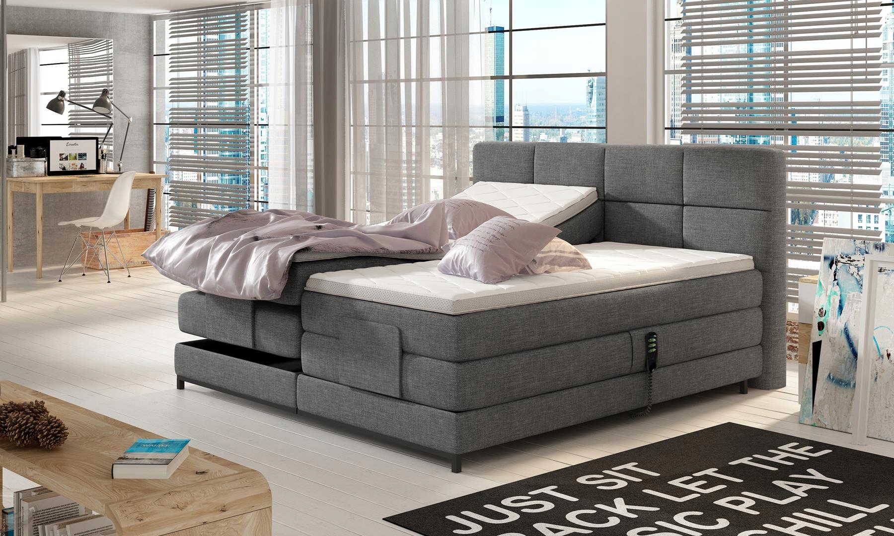 ŁÓŻKO KONTYNENTALNE BOXSPRING QUADRO BASIC 180x200