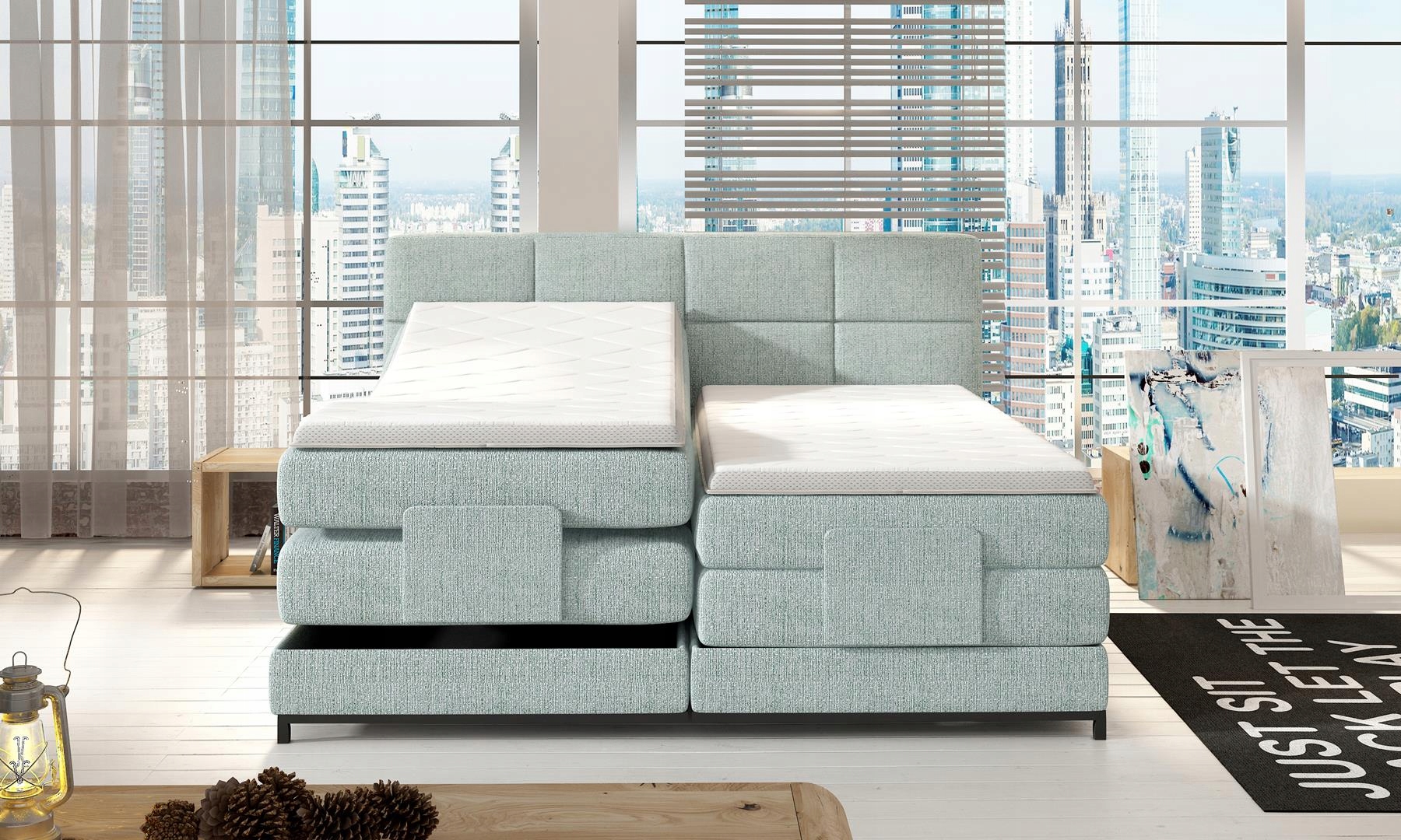 ŁÓŻKO KONTYNENTALNE BOXSPRING QUADRO BASIC 180x200
