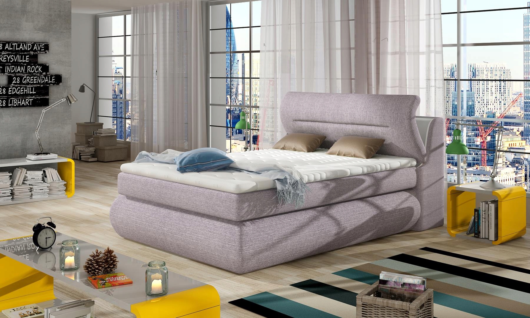 ŁÓŻKO KONTYNENTALNE BOXSPRING PULA BASIC 120x200
