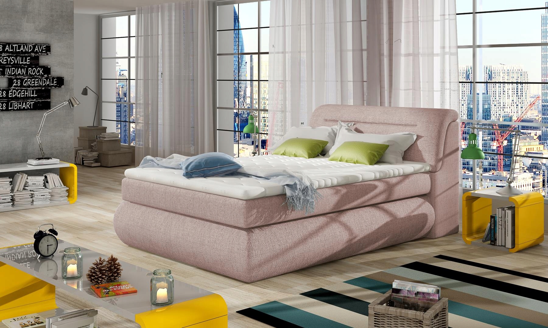 ŁÓŻKO KONTYNENTALNE BOXSPRING PULA BASIC 100x200