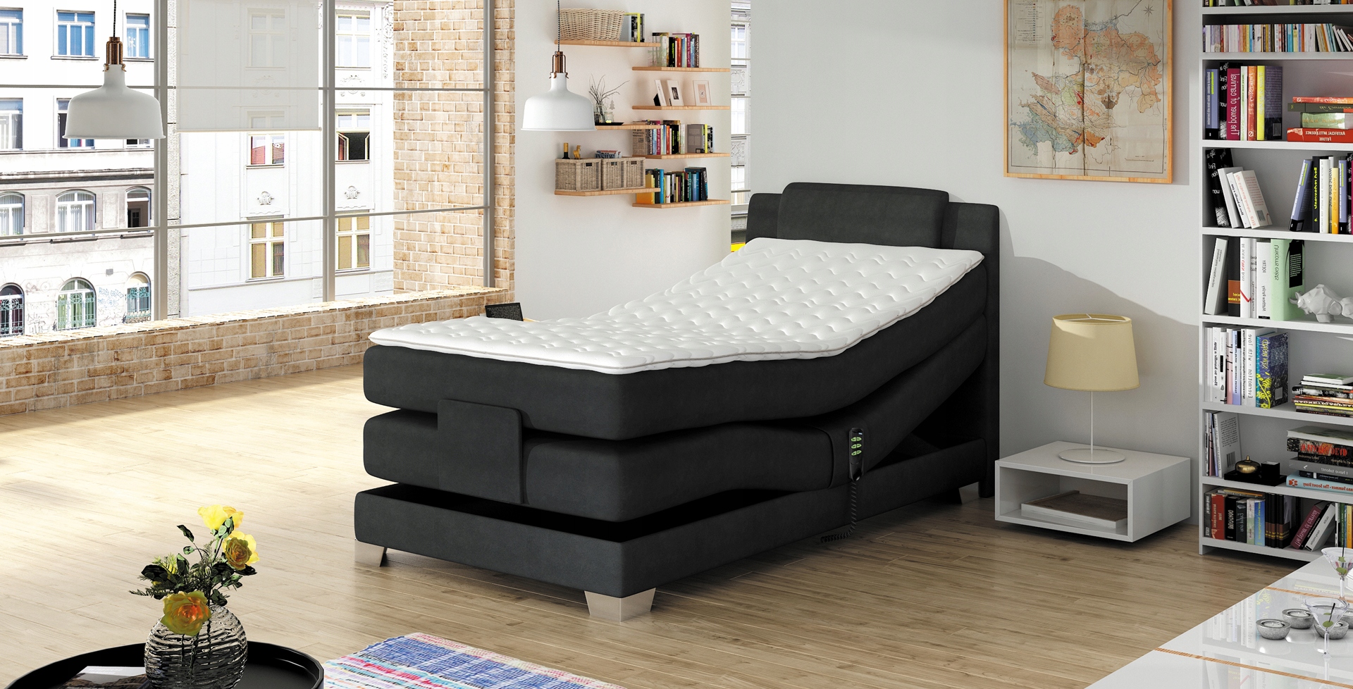 ŁÓŻKO KONTYNENTALNE BOXSPRING WAVE BASIC 100