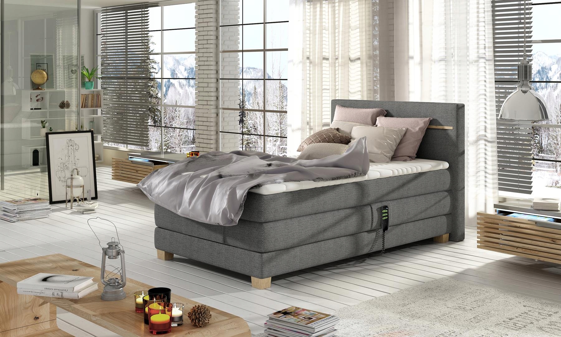 ŁÓŻKO KONTYNENTALNE BOXSPRING NORDIC BASIC 100x200