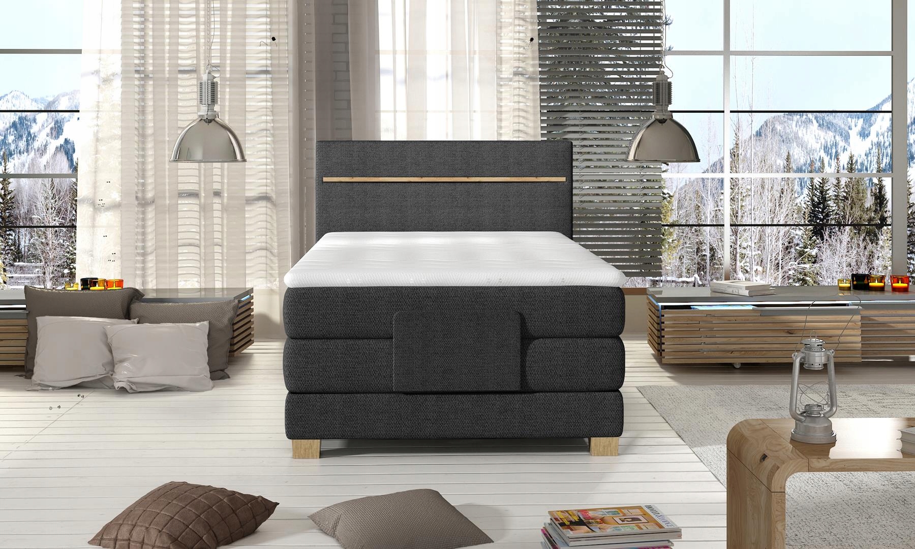 ŁÓŻKO KONTYNENTALNE BOXSPRING NORDIC BASIC 100x200