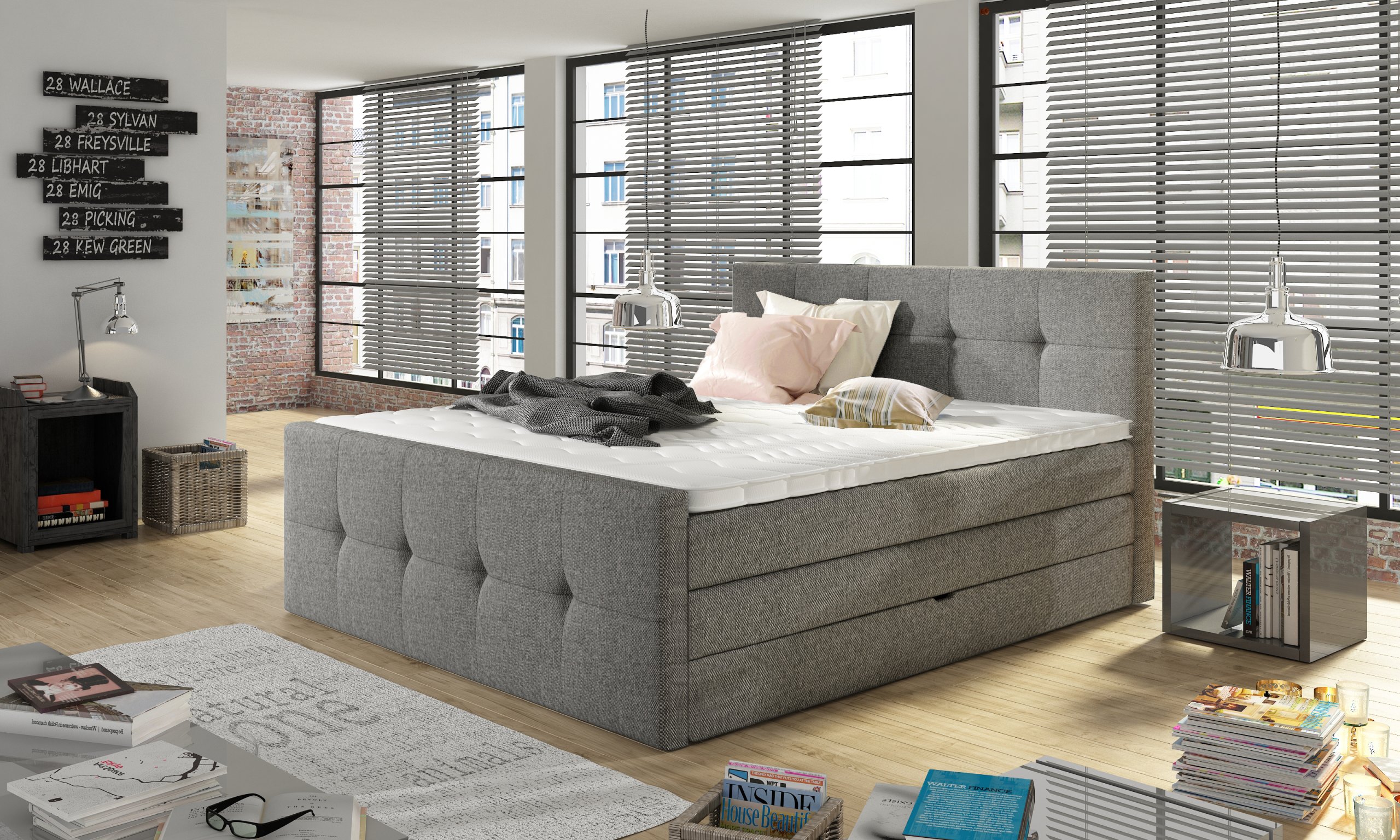 ŁÓŻKO KONTYNENTALNE BOXSPRING MEDINO BASIC 160x200