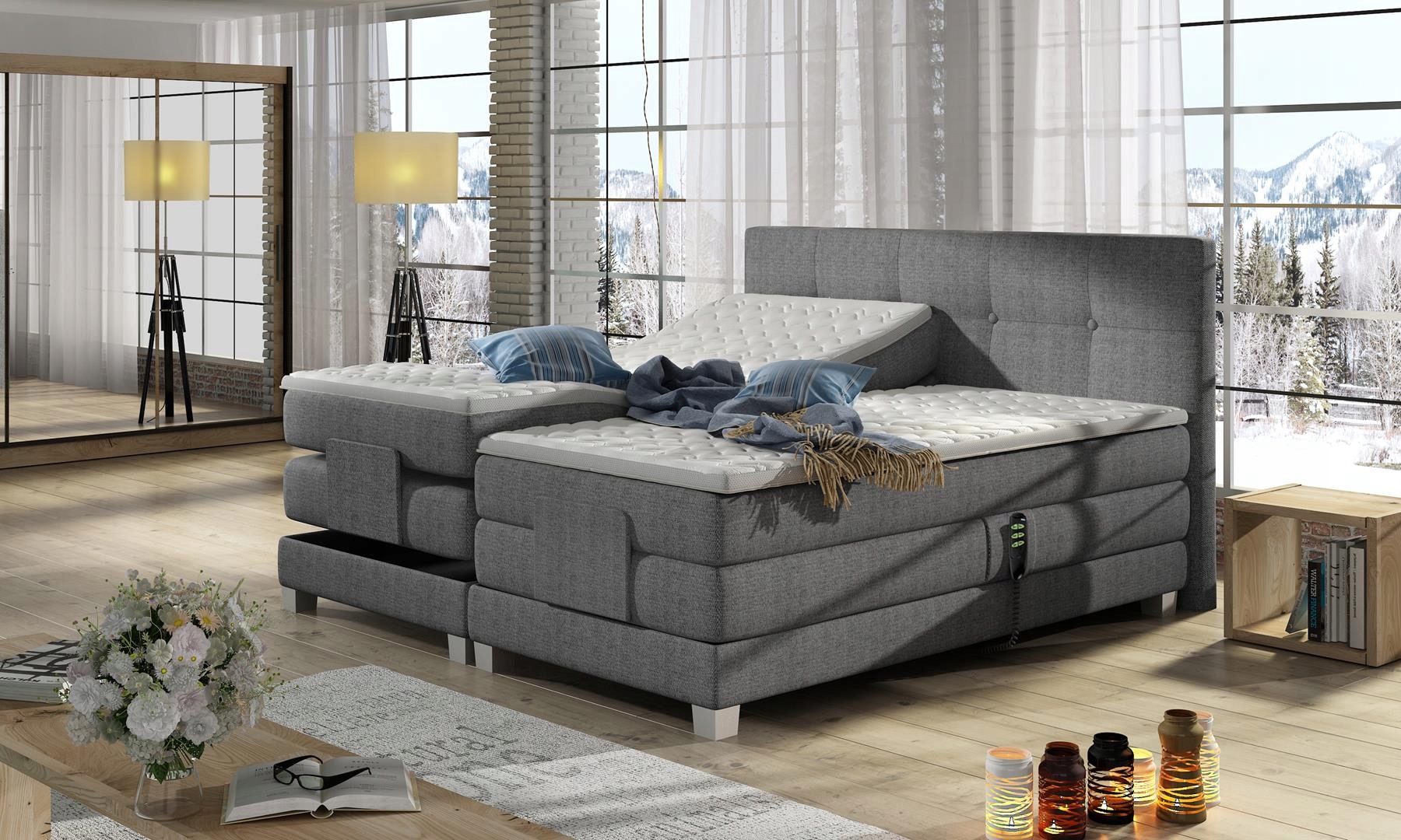 ŁÓŻKO KONTYNENTALNE BOXSPRING ESPO BASIC 140x200
