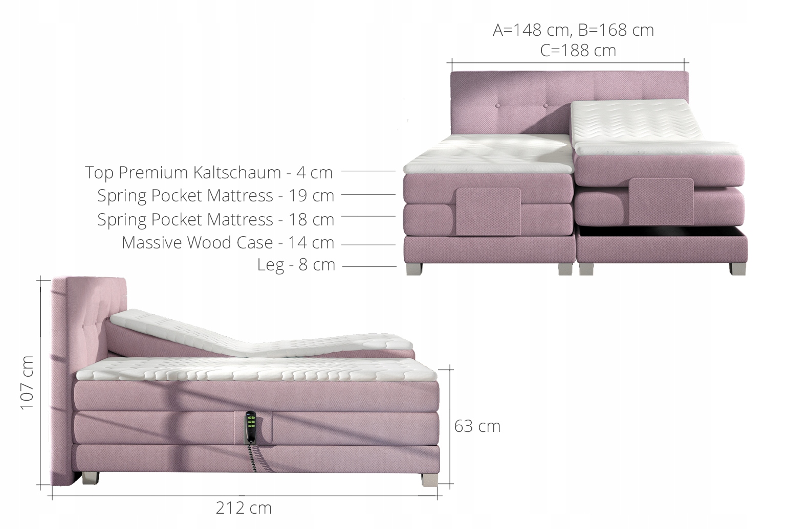 ŁÓŻKO KONTYNENTALNE BOXSPRING ESPO BASIC 140x200