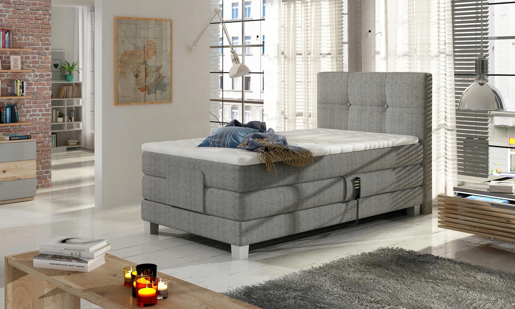 ŁÓŻKO KONTYNENTALNE BOXSPRING ESPO BASIC 100x200