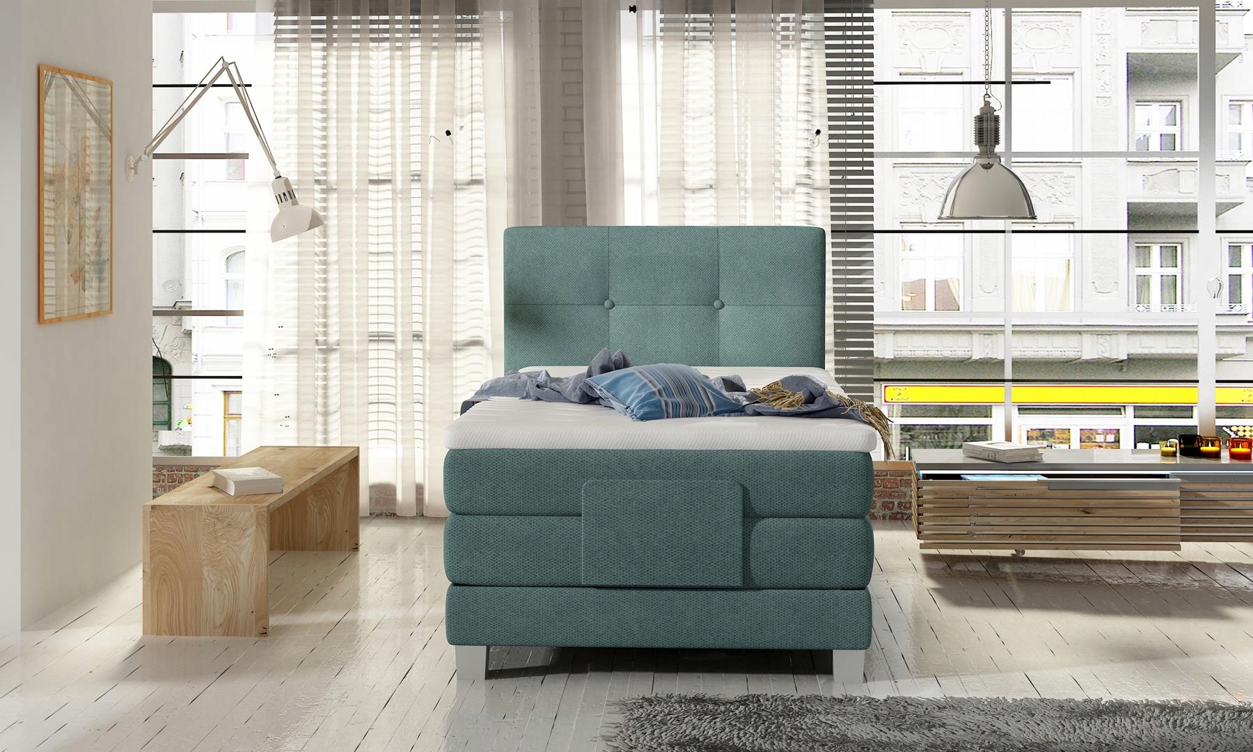 ŁÓŻKO KONTYNENTALNE BOXSPRING ESPO BASIC 100x200