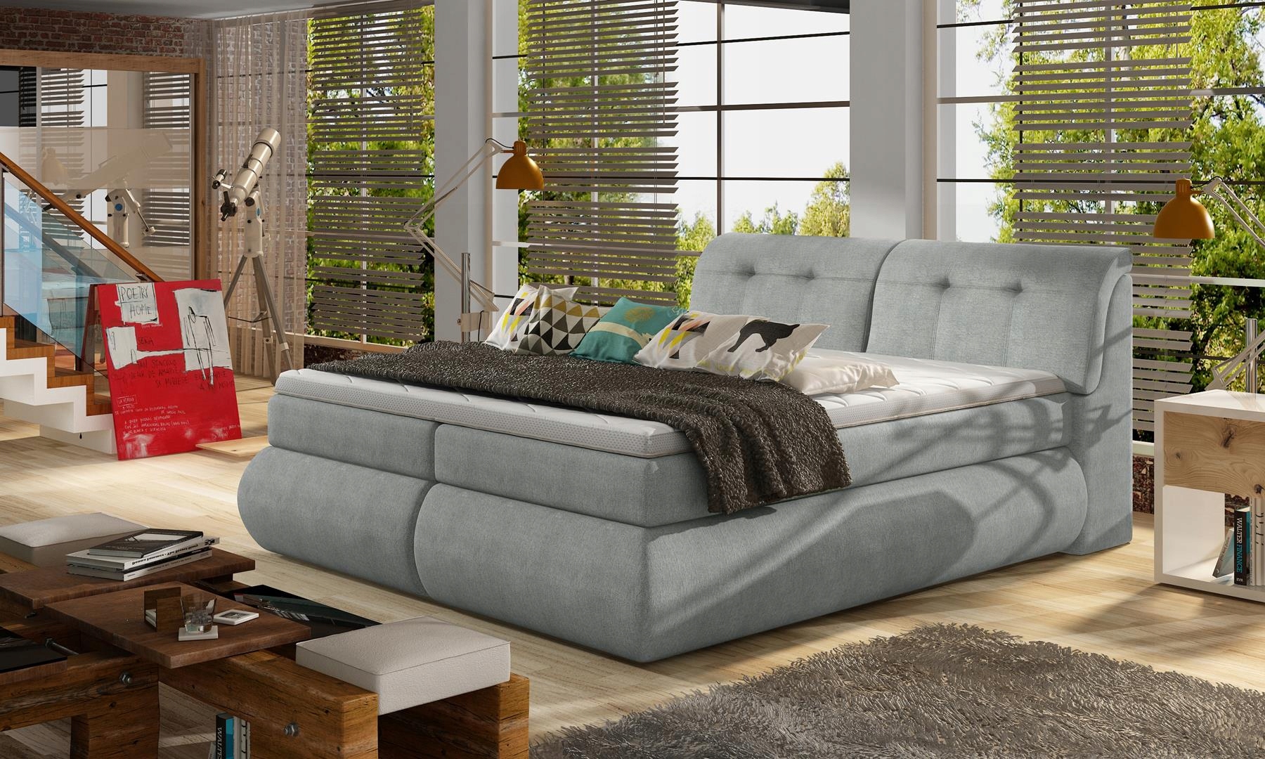 ŁÓŻKO KONTYNENTALNE BOXSPRING CARMEN BASIC 160x200