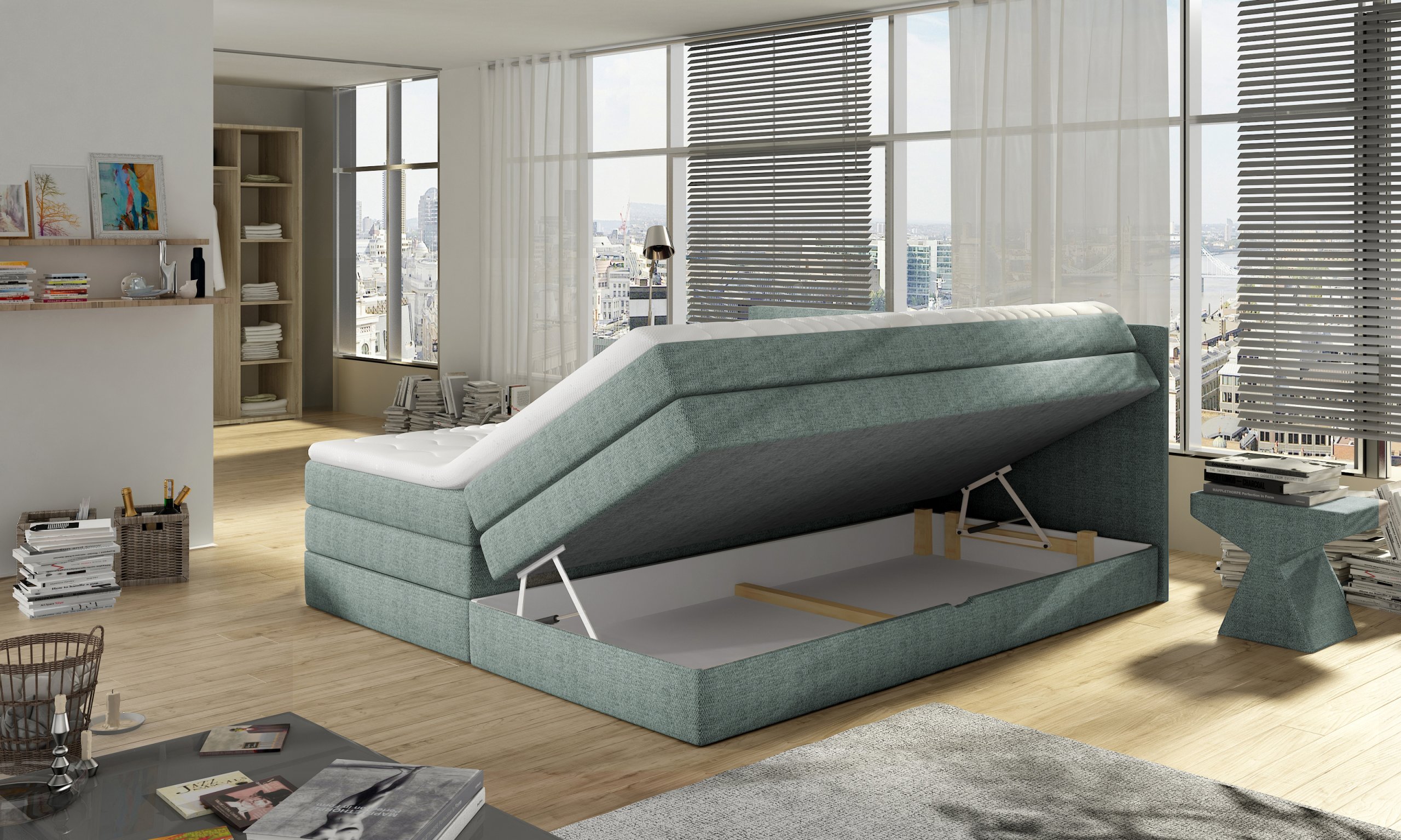 ŁÓŻKO KONTYNENTALNE BOXSPRING EMMA BASIC 160x200