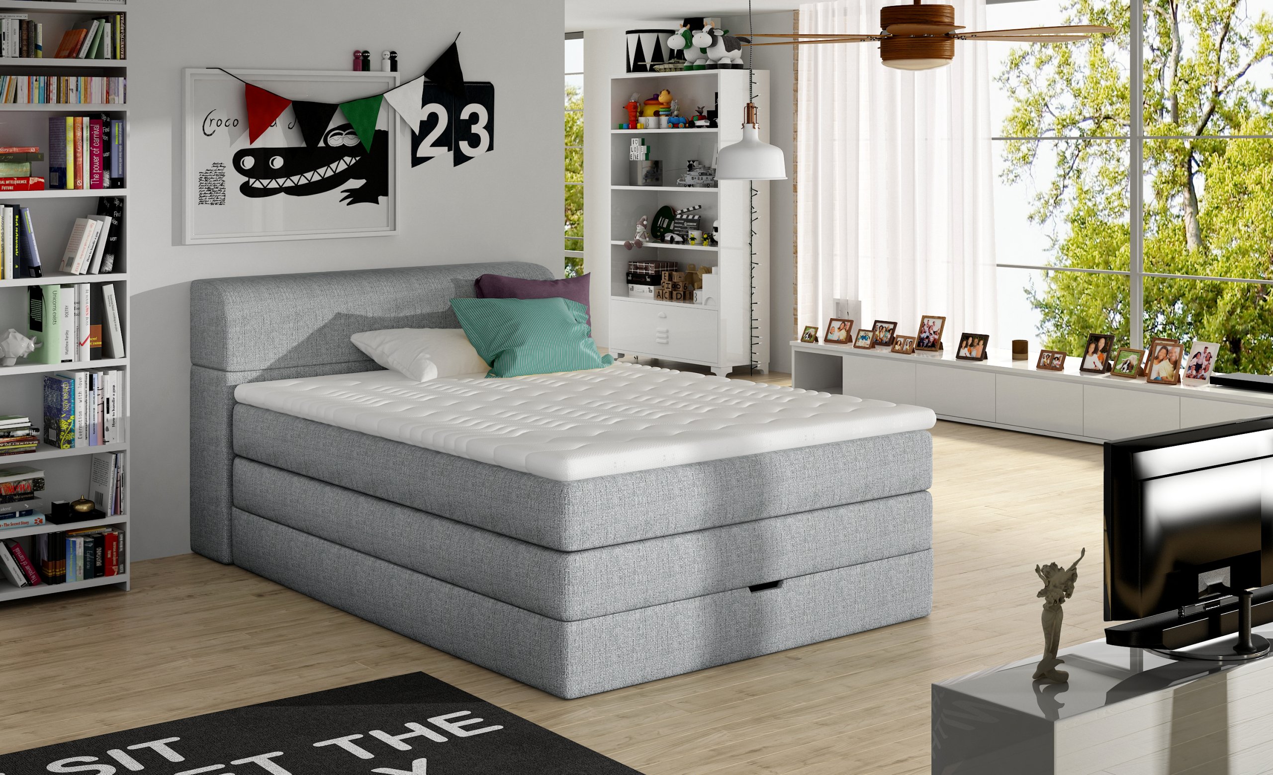 ŁÓŻKO KONTYNENTALNE BOXSPRING AQUA BASIC 140x200