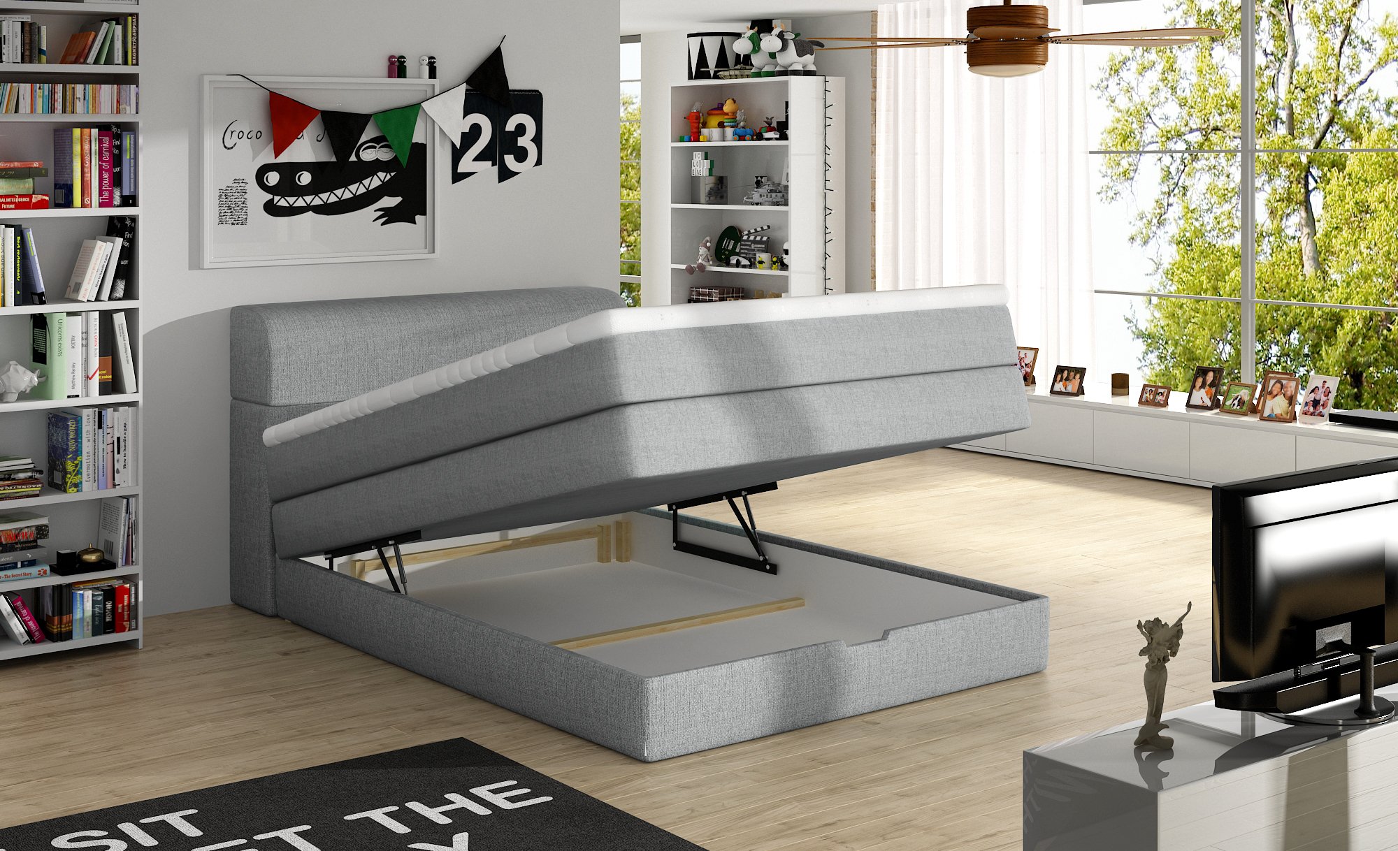 ŁÓŻKO KONTYNENTALNE BOXSPRING AQUA BASIC 140x200
